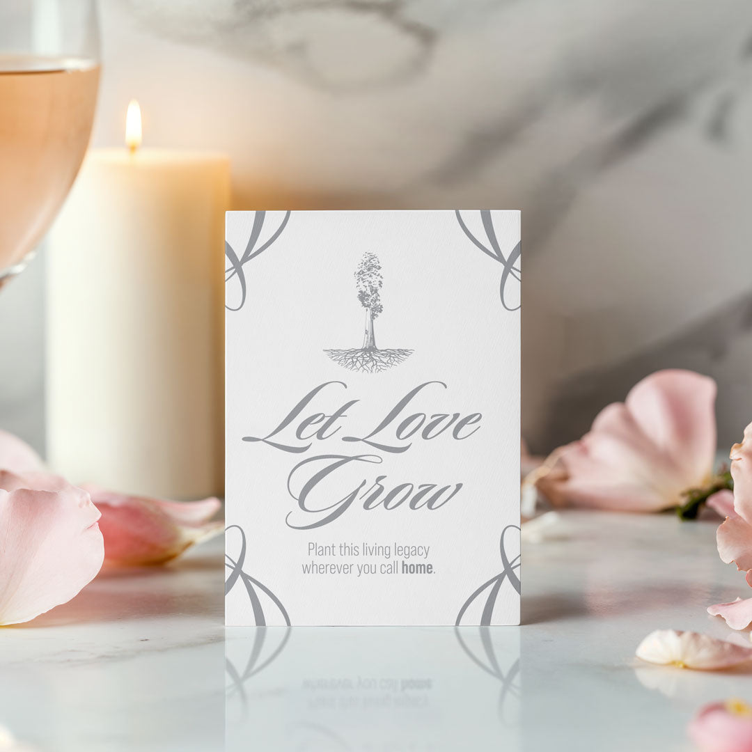 Let Love Grow nature wedding table sign