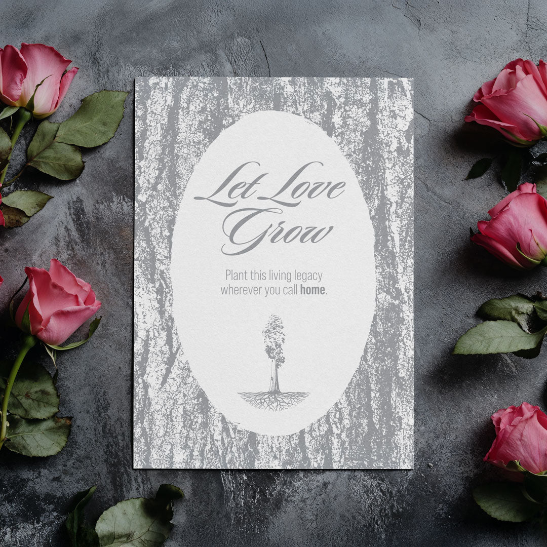 Let Love Grow nature wedding table sign